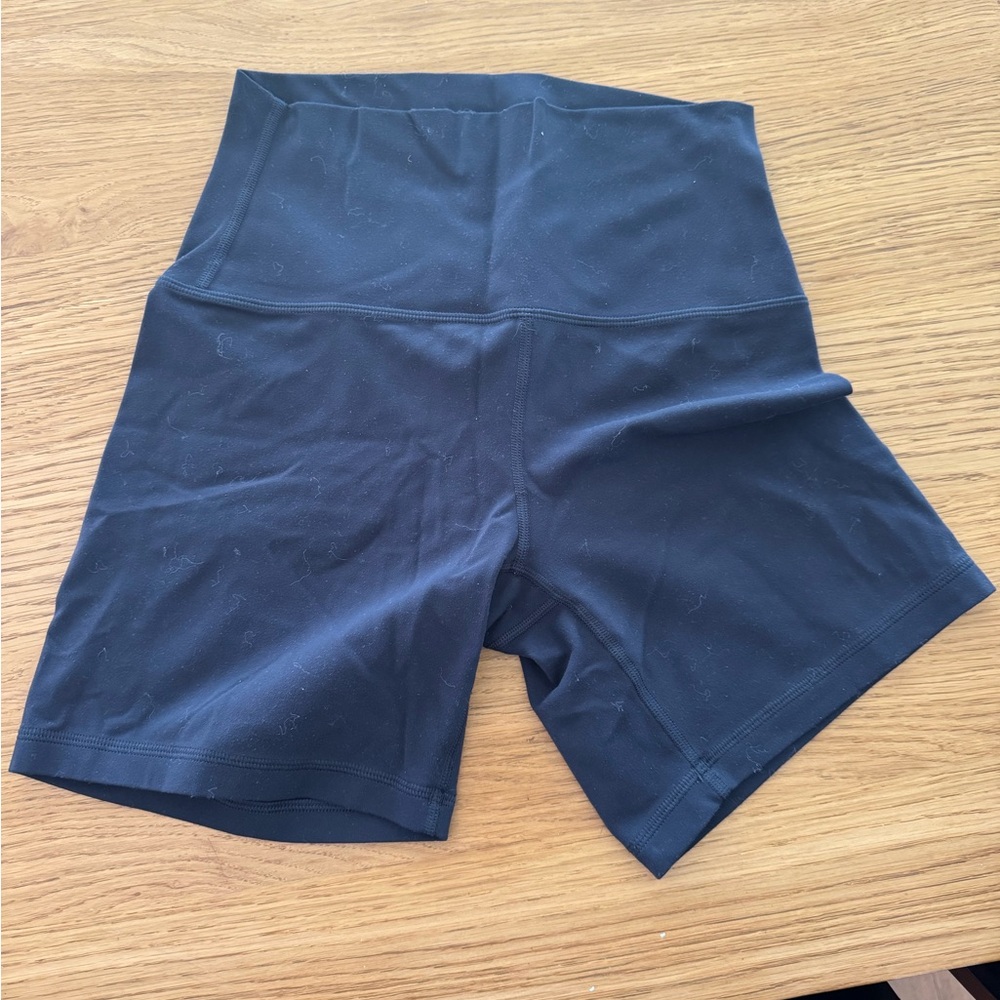 Women's navy blue  High-Waisted bike Shorts